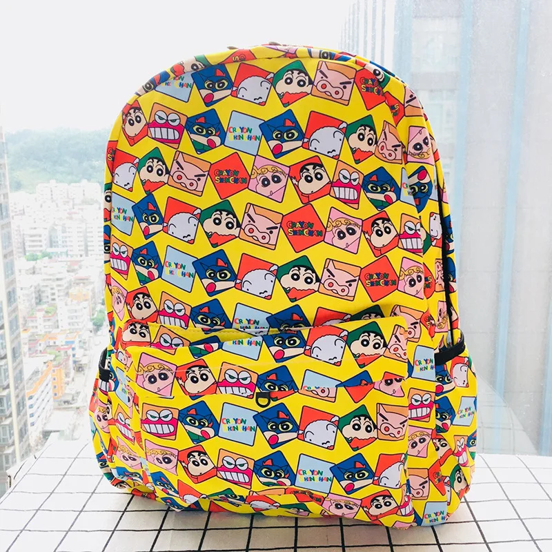 350g Cute Crayon Shin-chan Cartoon Canvas Backpack Travel Plush Kitty Bag