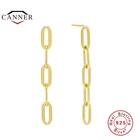 Автоклав 925 стерлингового серебра, сереьряные серьги гвоздики для женщин, женские модные туфли в лаконичном стиле 3 цирконами Пирсинг Серьга сережки с цепочкой, ювелирное изделие, подарок Pendientes