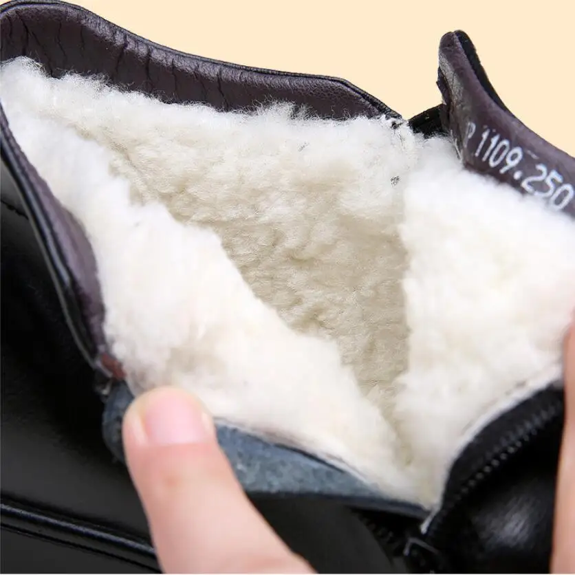 J828 Designer Dad shoes winter boots Keep warm High help boot men genuine leather 100% wool Sheepskin lining Snow erkek bot | Обувь