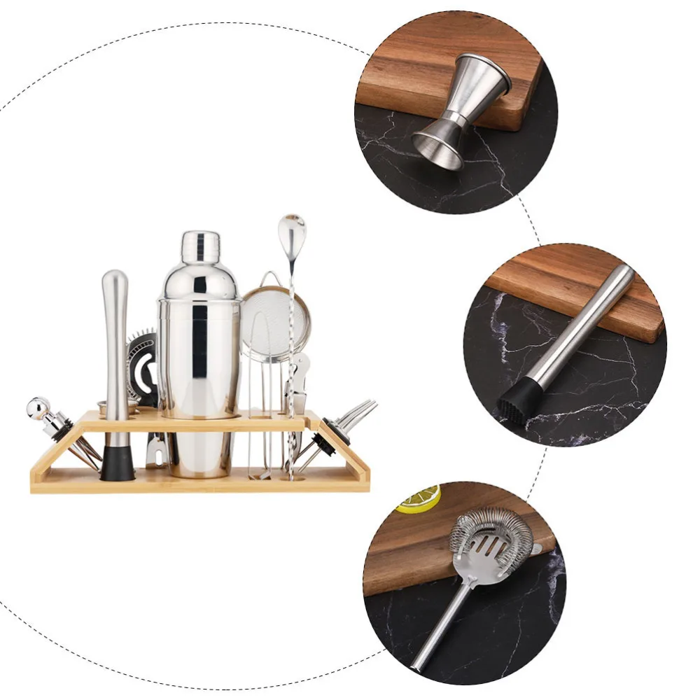 

1 Set 13Pcs Cocktail Shaker Cocktail Strainer Stainless Steel Bar Tools
