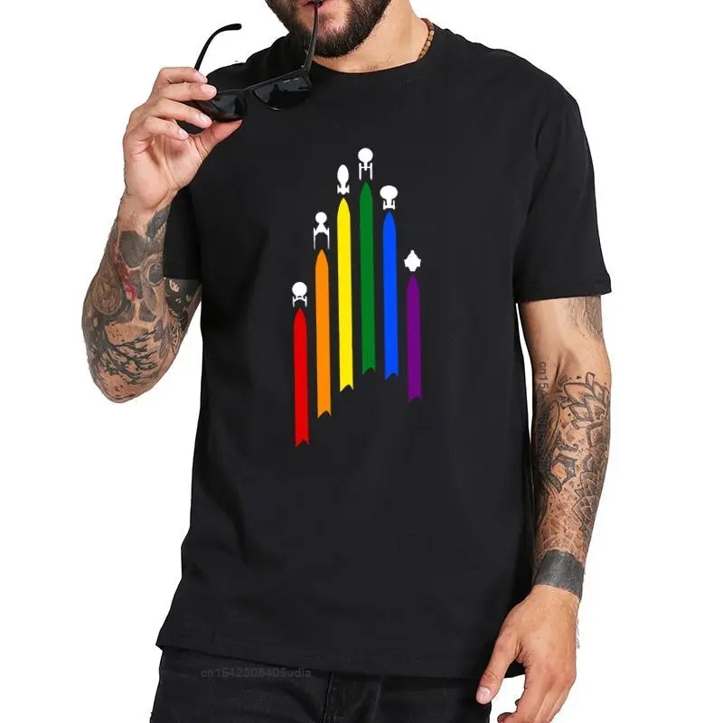 

Star Rainbow T Shirt Gay Pride T-Shirt Eu Size Cotton Pure High Quality Crew Neck Premium Insignia Tee Tops