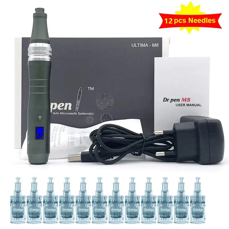 

Dr.Pen M8-W Needle Cartridge With 12 pcs Micro Needling Pen Wireless 6 Digital Speed skin care beauty Professional dermapen