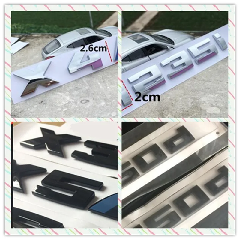 

100pc Car Styling Silver Black M M1 M2 M3 4 5 6 X1M X2M X3M X4M X5M X6M M530D M540D M550D M135I M335I Rear Badge Emblem Sticker