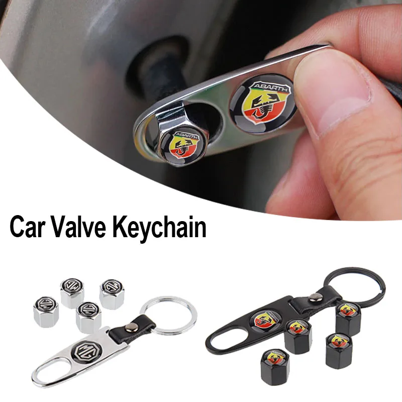 

1set Car Tire Valve Wheel Air Cover with Wrench Keychain for Lada Vesta 2015 2019 Granta Fl X Ray Largus Priora Tuning Sw Samara