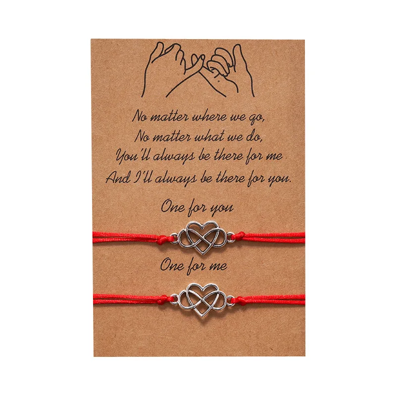 Женский браслет из сплава регулируемый плетеный с подвеской любовь 8 | Украшения