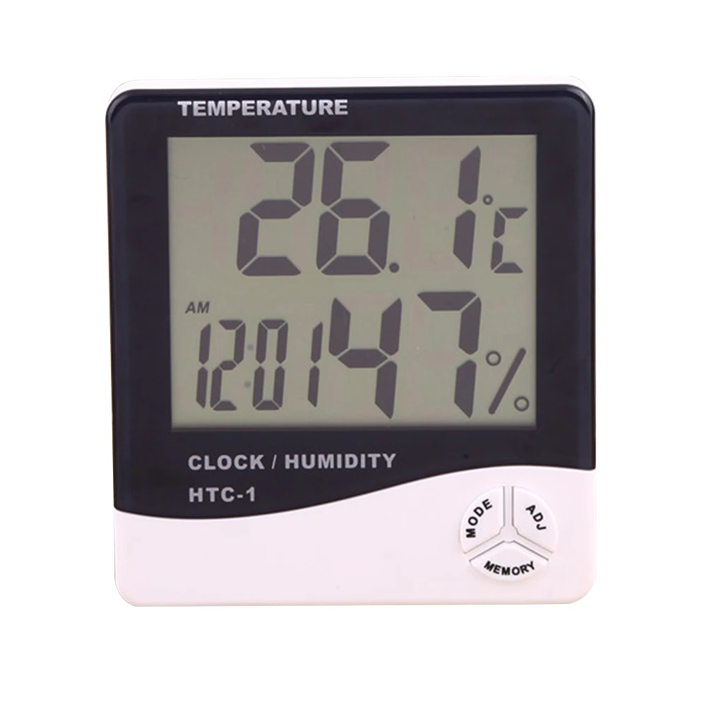 

Digital Thermometer Hygrometer LCD Display Household Large Screen Electronic Thermometer with Alarm Clock Humidity Meter Monitor