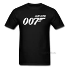 Джеймс Бонд 007 футболки для мужчин с изображением пистолета! Модная уличная новый заказ мужские хлопковые футболки с коротким рукавом, топы, одежда Slim Fit