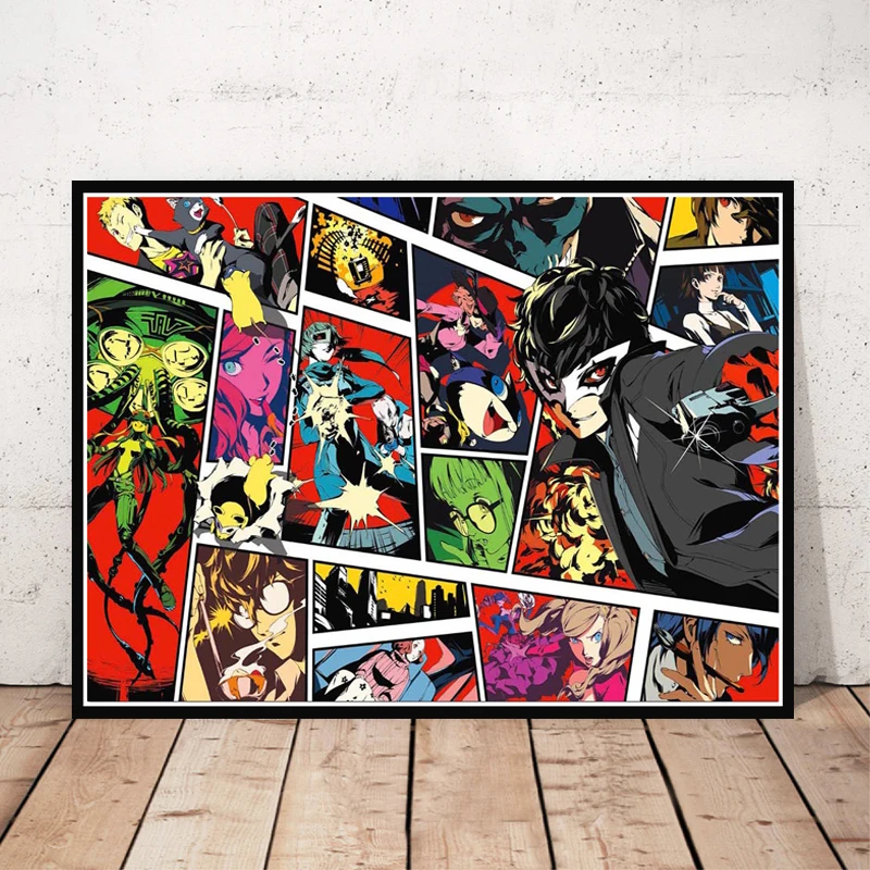 Подарок NT363 популярная видеоигра Persona 5 аниме мультфильм маслом для детей постер