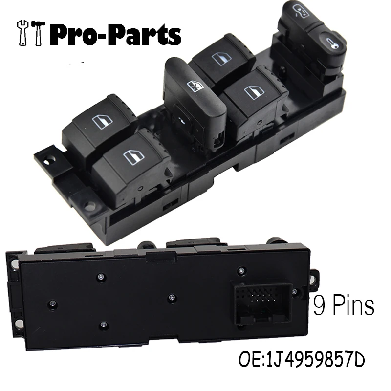 

New Electric Power Window Master Control Switch 1J4959857D For VW Golf Jetta Bora MK4 Passat B5 3BD959857