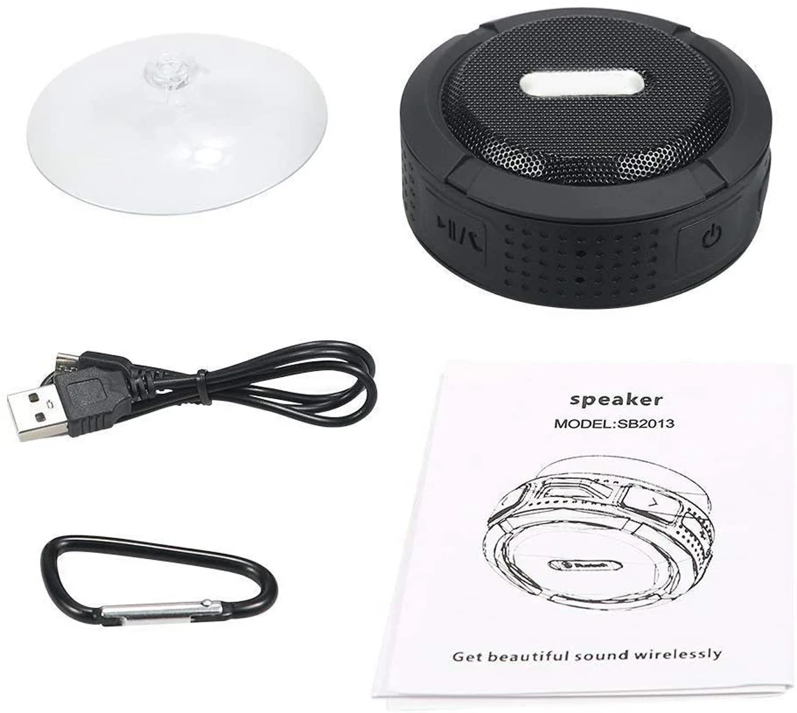 

Bluetooth Speaker Mini Portable Outdoor Speakers IPX5 Waterproof Support TF Card with Calls Handsfree and Suction Cup