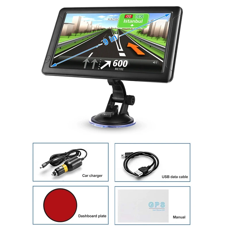 GPS навигация для автомобиля грузовика 9 дюймов голосовая со спидометром