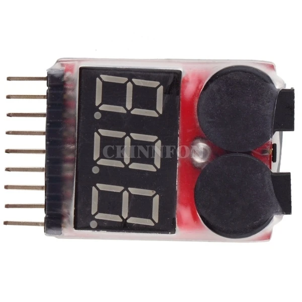 100 шт./лот 1-8S Lipo/li-ion/Fe аккумулятор напряжение 2 в 1 тестер низкое звуковой сигнал |