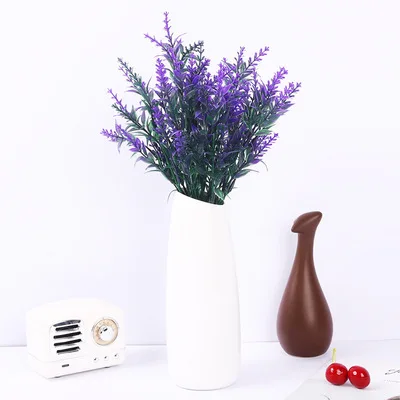 

Artificial Flowers 35cm Long 7-pronged Wheat Ear Lavender Flowers Wedding Scenes Living Room Home Decoration Vase Plastic Plants