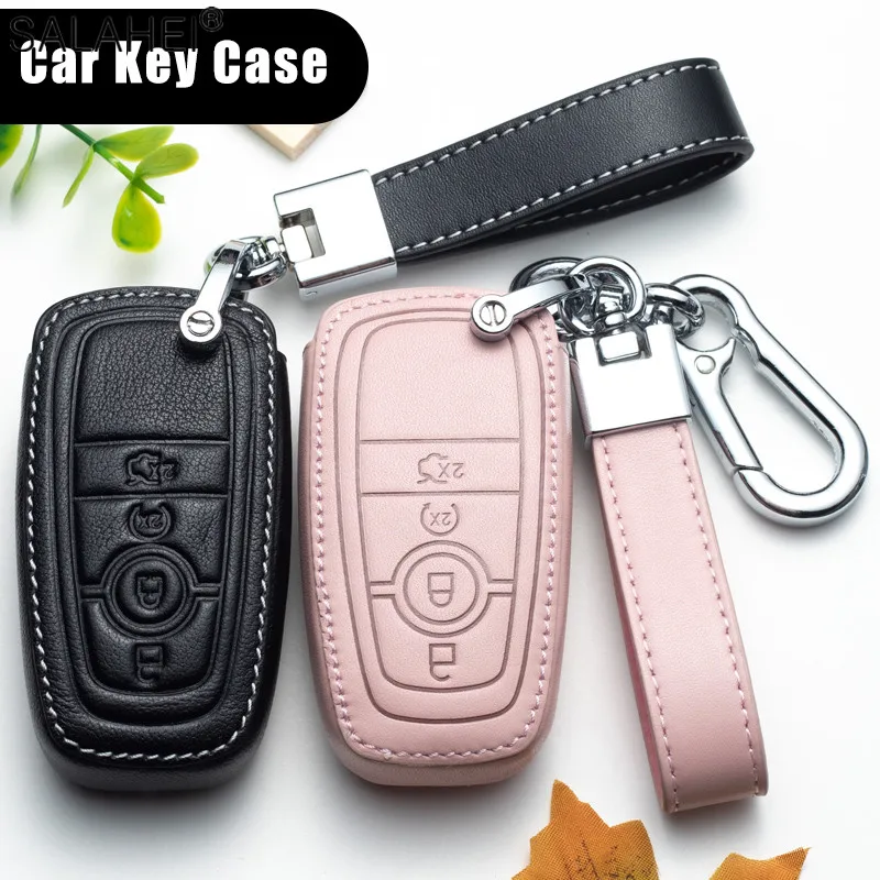 Кожаный Автомобильный ключ дистанционного управления чехол для Ford Fiesta Focus 2 Ecosport
