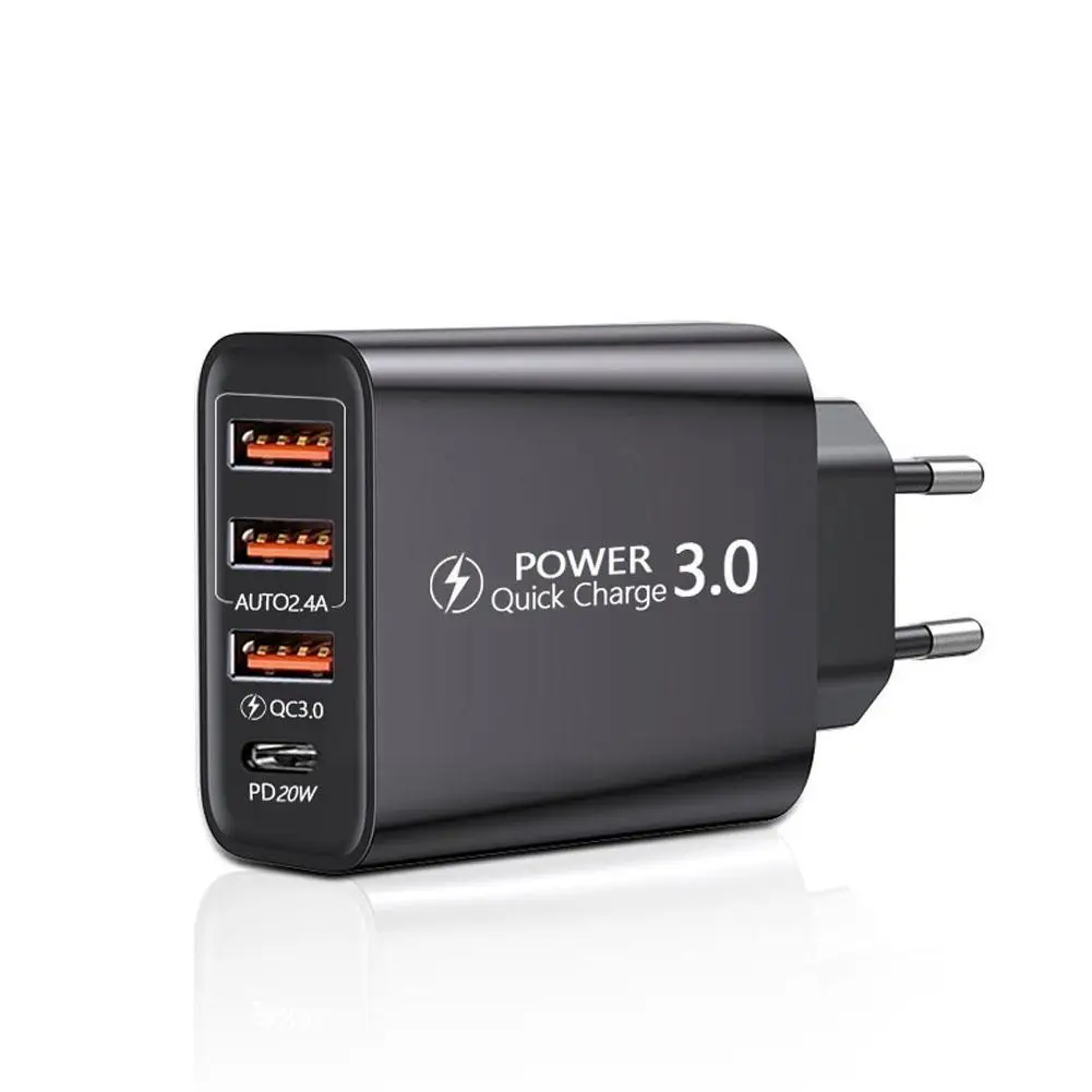 Быстрое зарядное устройство для телефона Тип C PD QC3.0 стандартное Android iPhone и Type-C 3U +