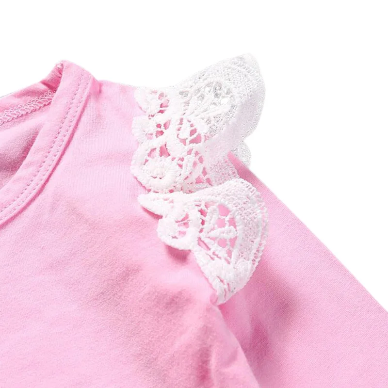 Футболки для маленьких девочек футболки с длинным рукавом летучая мышь детская