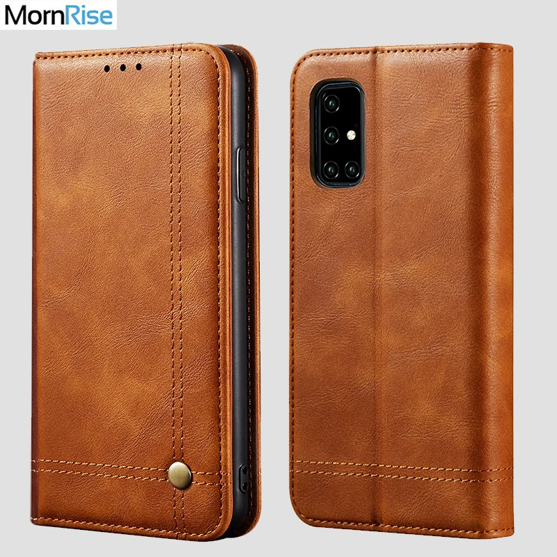 Роскошный тонкий кожаный флип чехол в стиле ретро для Samsung Galaxy A51/M40s кошелек с