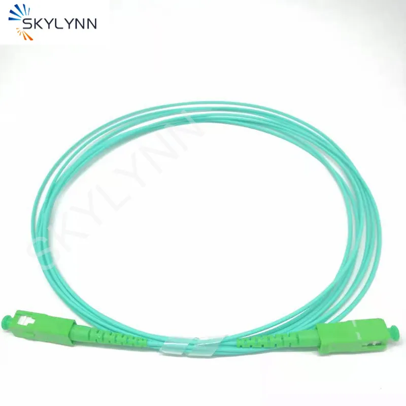 Jerretiere 50PCS 3.5 Meter SC/APC SX Core 1.6mm Single Mode G652D/G657A1/G657A2 Aqua LSZH Jacket Fiber Optic Patch Cord
