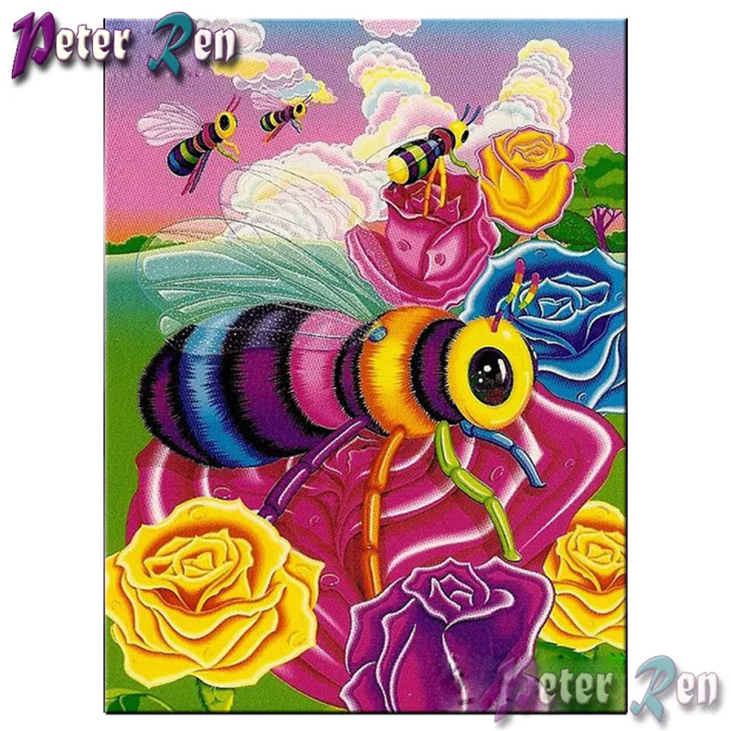 

5d Diamond Painting Cross Stitch Bees collect nectar full Square\Round Embroidery Rhinestone picture Handmade children's gifts
