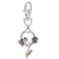 fashion accessories car key chain bag key chain men and women brand jewelry pendant buckle diy lucky unicorn and rainbow pendant