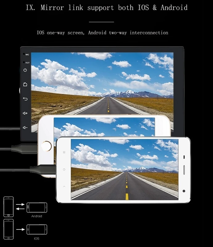 2 Din Android 8,1 gps 7 дюймов сенсорный экран-Экран MP5/MP4/MP3 плеер, Bluetooth, аудио, автомобильный стереоприемники, зеркало заднего вида Камера, FM радио, USB