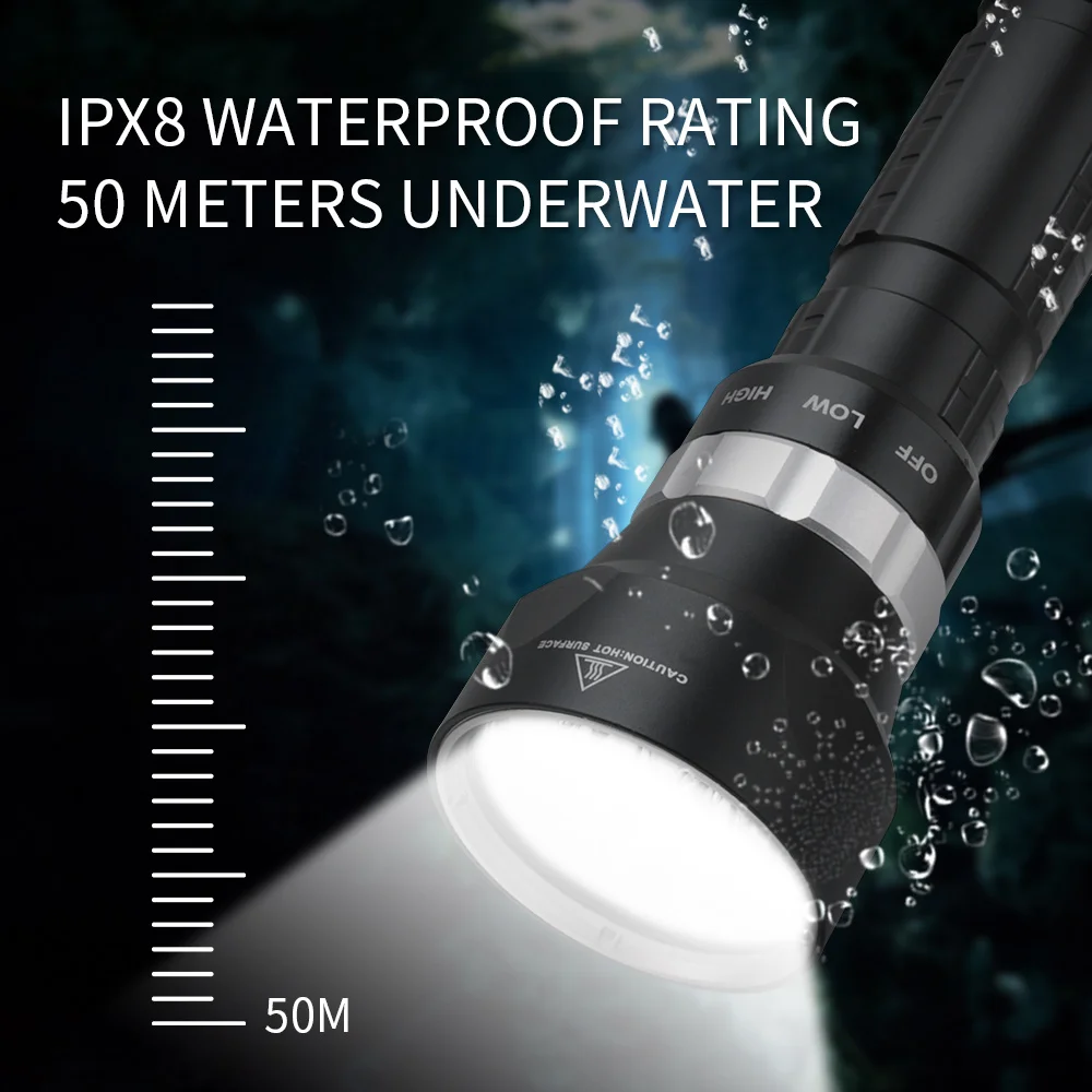 BORUiT DX5 Дайвинг фонарик 6000LM оригинальный XM-L L2 светодиодный фонарь супер мощный 3