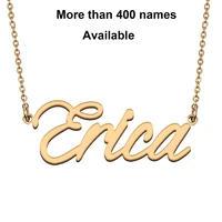cursive initial letters name necklace for erica birthday party christmas new year graduation wedding valentine day gift