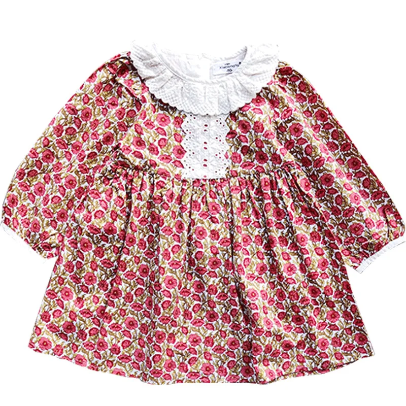 

2021 New Cute Toddler Girls Floral Princess Dresses Autumn Spring Kids Girl Dress Little Girl Cotton Long Sleeve Dresses 2-7 Y