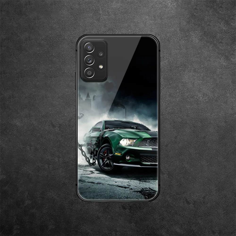 

Ford Mustang GT Car Tempered Glass Phone Case Cover For Samsung Galaxy A 10 12 20 E 21 30 32 50 40 51 52 70 71 72 S Waterproof
