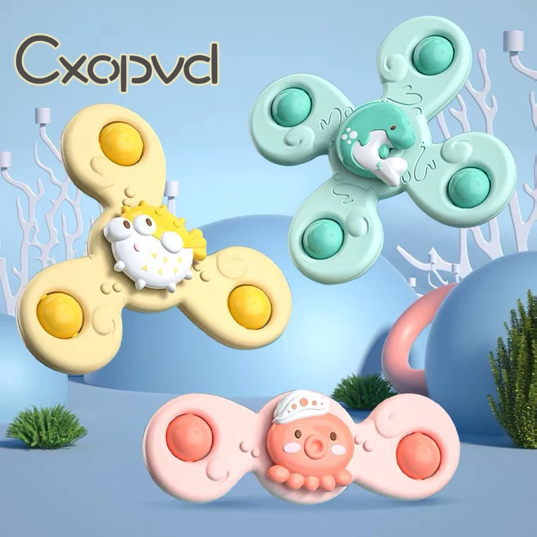 

Suction Cup Spinning Top Toys - Spinner Toys for Babies Bath Toys for Toddlers Kids Spinners Sucker Spin Toy