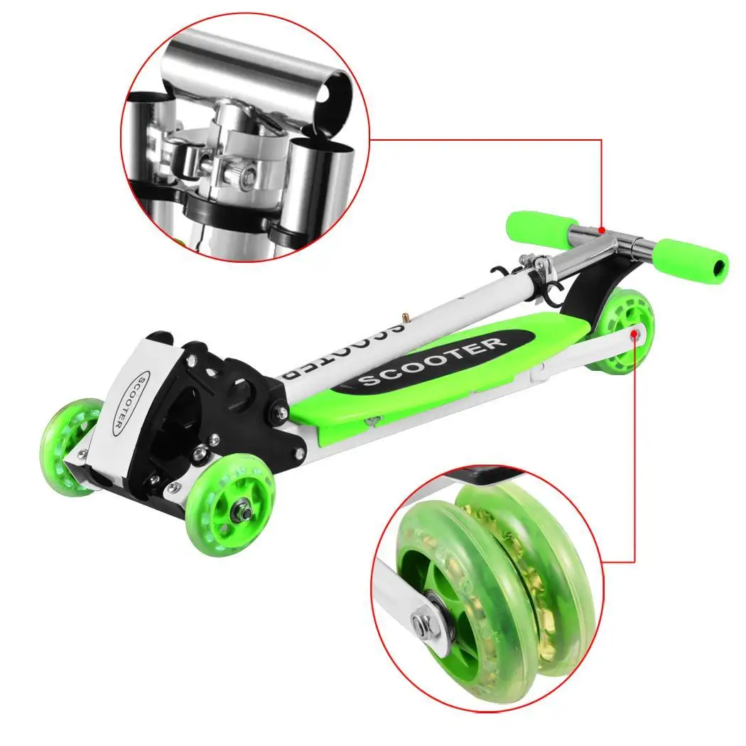 Детский Регулируемый унисекс самокат светодиодный 3 колеса для ног скутеры