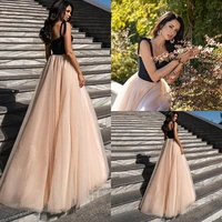 elegant top velvet long evening dress 2022 sweetheart adjustable straps a line tulle prom formal gown celebrity wear robe de so