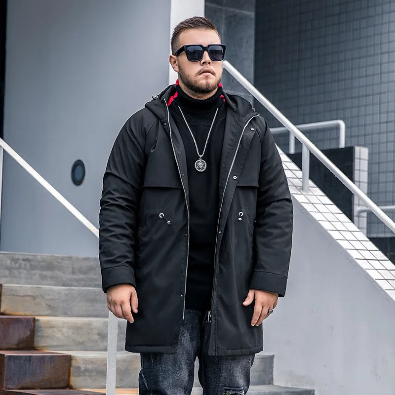 Мужской длинный хлопковый ветрозащитный костюм Повседневная Теплая стеганая