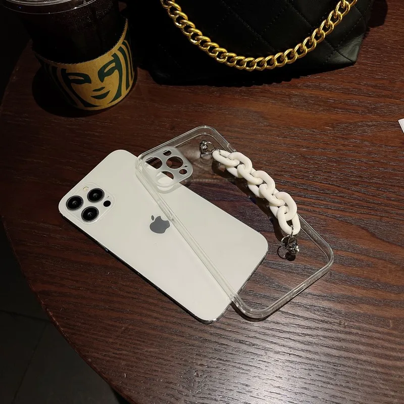

Luxury transparent bracelet all-inclusive side anti-fall shell Case For iphone 12 mini X Xr XS 11 pro Max 7 8 plus Back cover