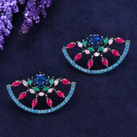larrauri unique geometry design earrings for women full mirco paved microl zirconia naija wedding earring fashion jewelry