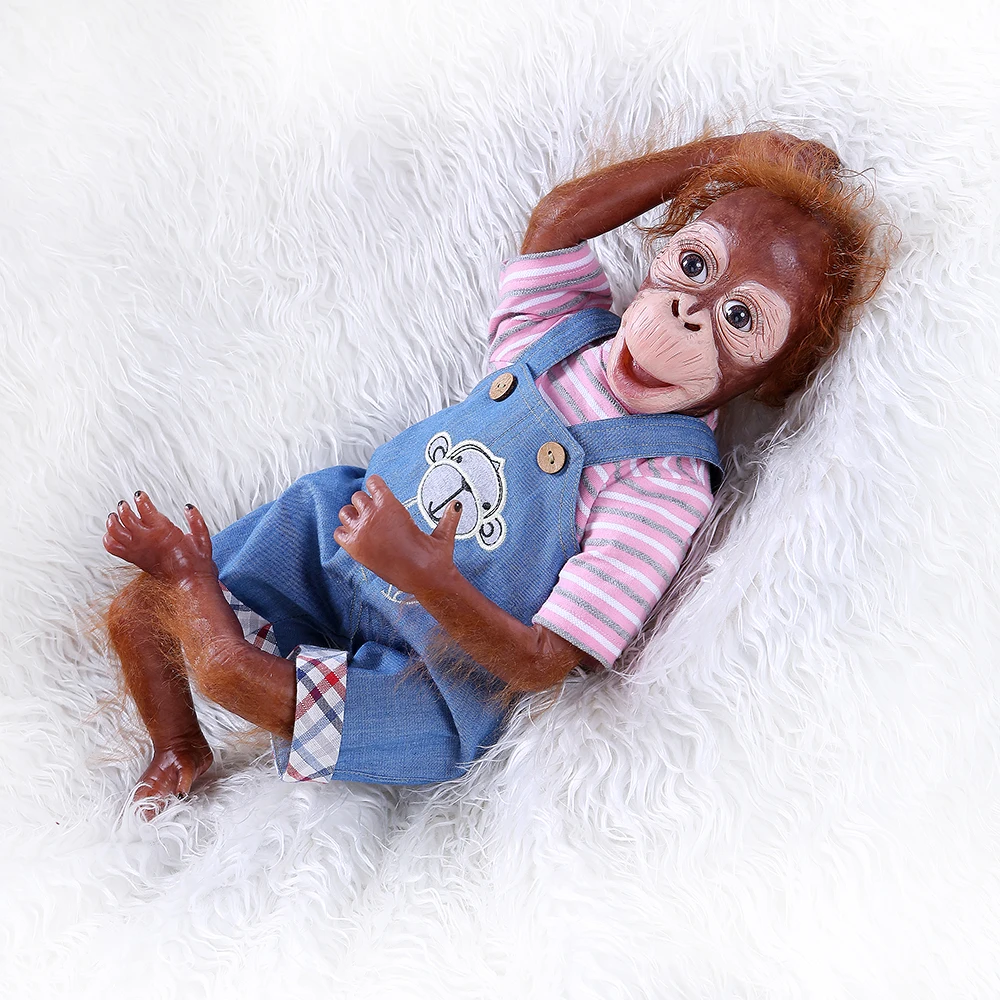 NPK 21 дюйм 100% ручная Кукла reborn Monkey реалистичный орангутанг очень мягкий