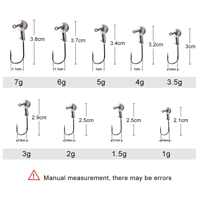 JIUYU 10pcs/Lot Exposed Lead Jig Head 1g -5g Hook Baits Fishing Hooks Jigging Luya Accessories Carp | Спорт и развлечения