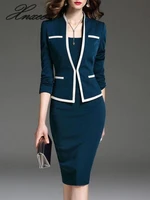 2020 dress round neck slim bag hip autumn and winter ladies professional suit s 6xl