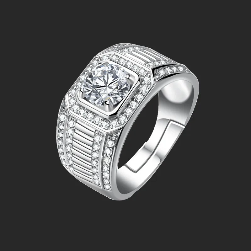 

Мужское кольцо с муассанитом DAIMI Real 1 карат D 925