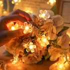 Светодиодная гирлянда с цветами вишни, праздничный светильник на батарейках для комнаты, свадьбы, Рождества