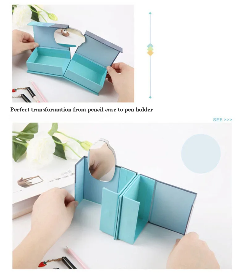 Estuche escolar papeleria кавайная сумка креативные держатели для ручки принадлежности Чехлы для ручек два в одном Корейском кактус Гранде обратно в школу