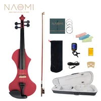 naomi electric violin 44 full size solid wood silent violin set w carrying caseaudio cableextra stringstunerbridgerosin