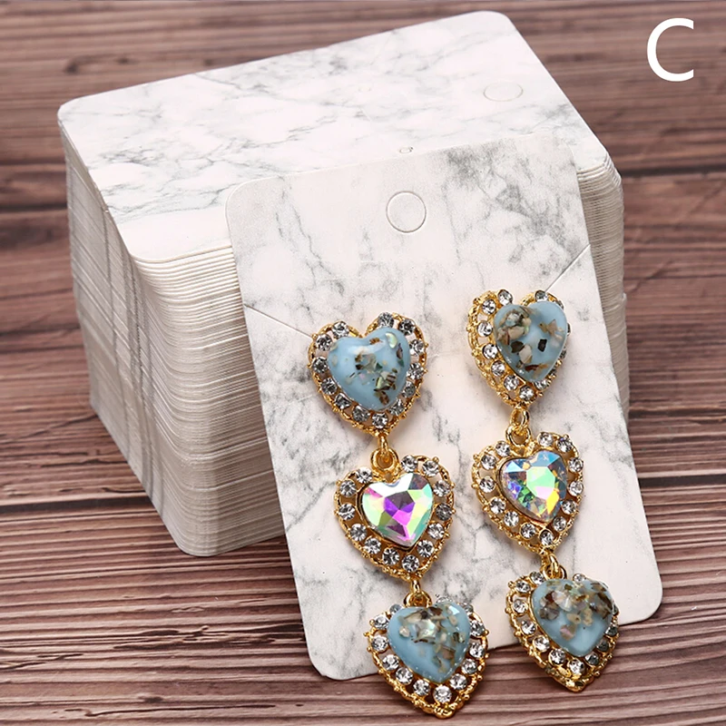 

100pcs/Set Paper Cute Stud Earring HangTag Card Custom Logo Cost Extra Jewelry Display Packing Card Multi Color