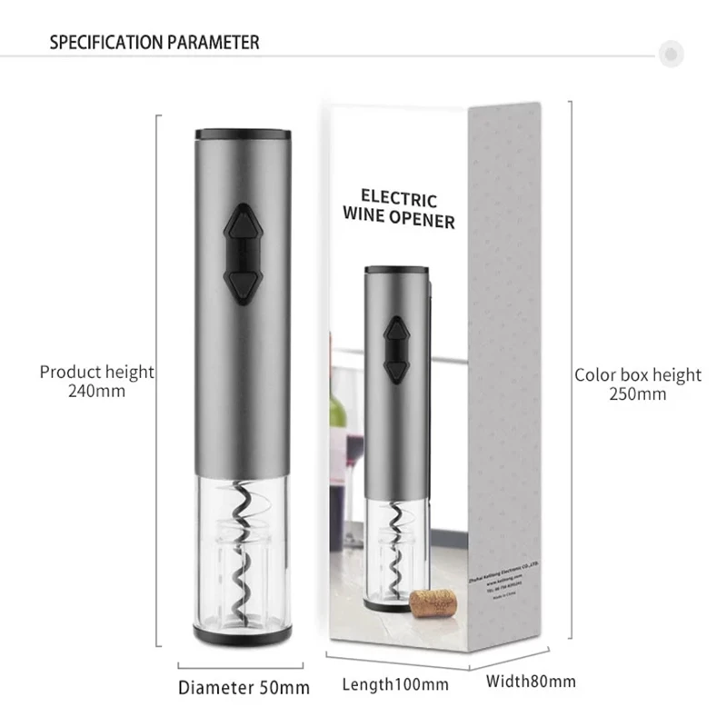 

Electric Bottle Opener Battery Automatic Corkscrew Professional Red Wine Opener Foil Cutter Set Kitchen Tools Bar Accessories