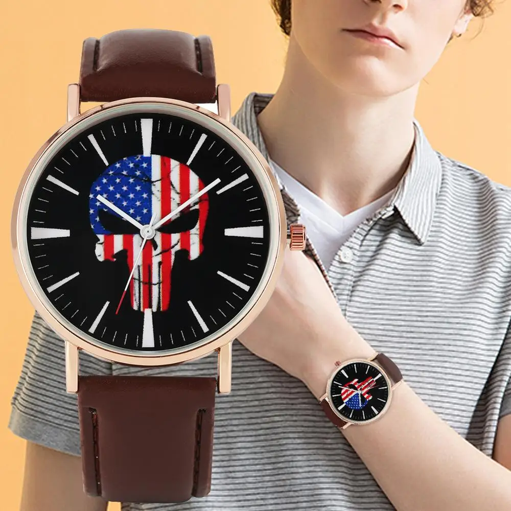 Мужские кварцевые аналоговые часы практичные Прочные с циферблатом узором