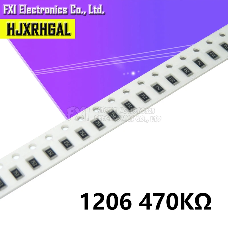 100 шт. 1206 SMD резистор 470K ohm Резистор проволочного чипа 0 25 W 1/4W 474 новый