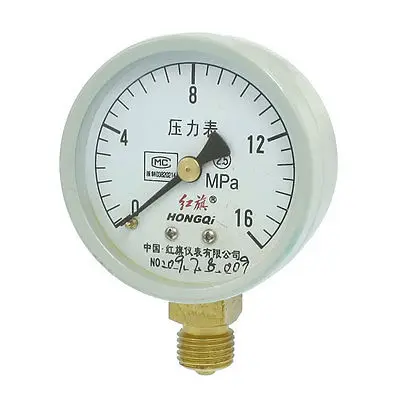 Горизонтальное Крепление 3/8 &quotNPT резьба воды воздуха Манометр 0 16