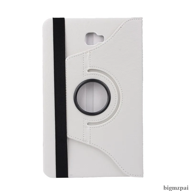 white Чехол для samsung Galaxy Tab A A6 10,1 T585 T580 T580N С Откидывающейся Крышкой из искусственной кожи, с подставкой и вращающейся на 360 Litchi, защитный чехол для планшета+ пленка - Цвет: white
