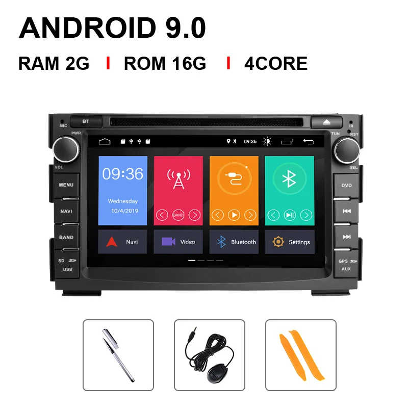 4 Core 16 ROM Ips DSP 4G 64GB 2 Din Android 9,0 автомобильный мультимедийный DVD для KIA Ceed 2009 2010 2011 2012 Авто радио gps навигация головное устройство аудио - Цвет: 4 Core 16 ROM