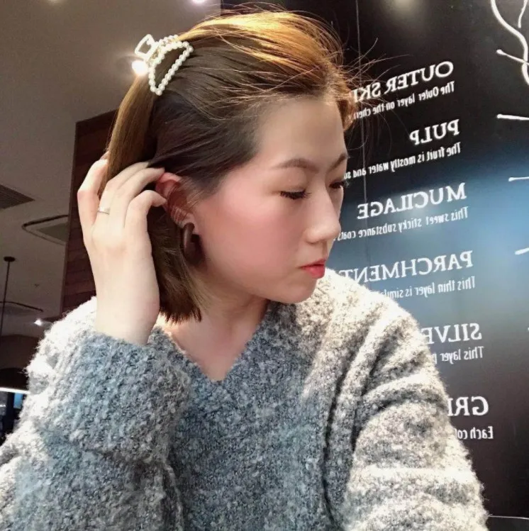 1Pc Geometric Pearl Hair Clip Crab Claw For Women Girls Hollw Full Rhinestone Metal Hair Claws Heart Fashion Hair Accessorie
